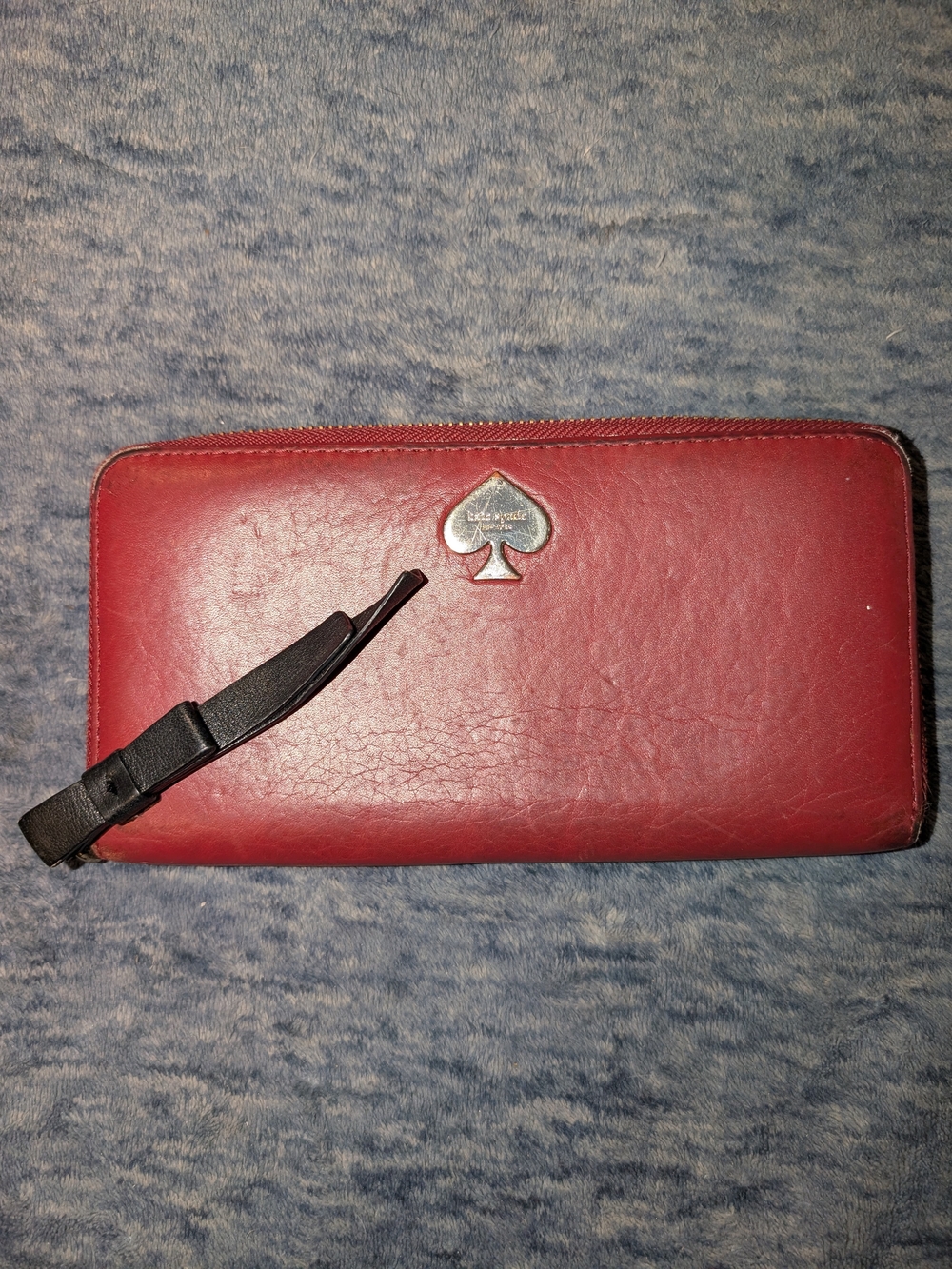 Kate Spade Red Zip-Around Leather Wristlet Wallet